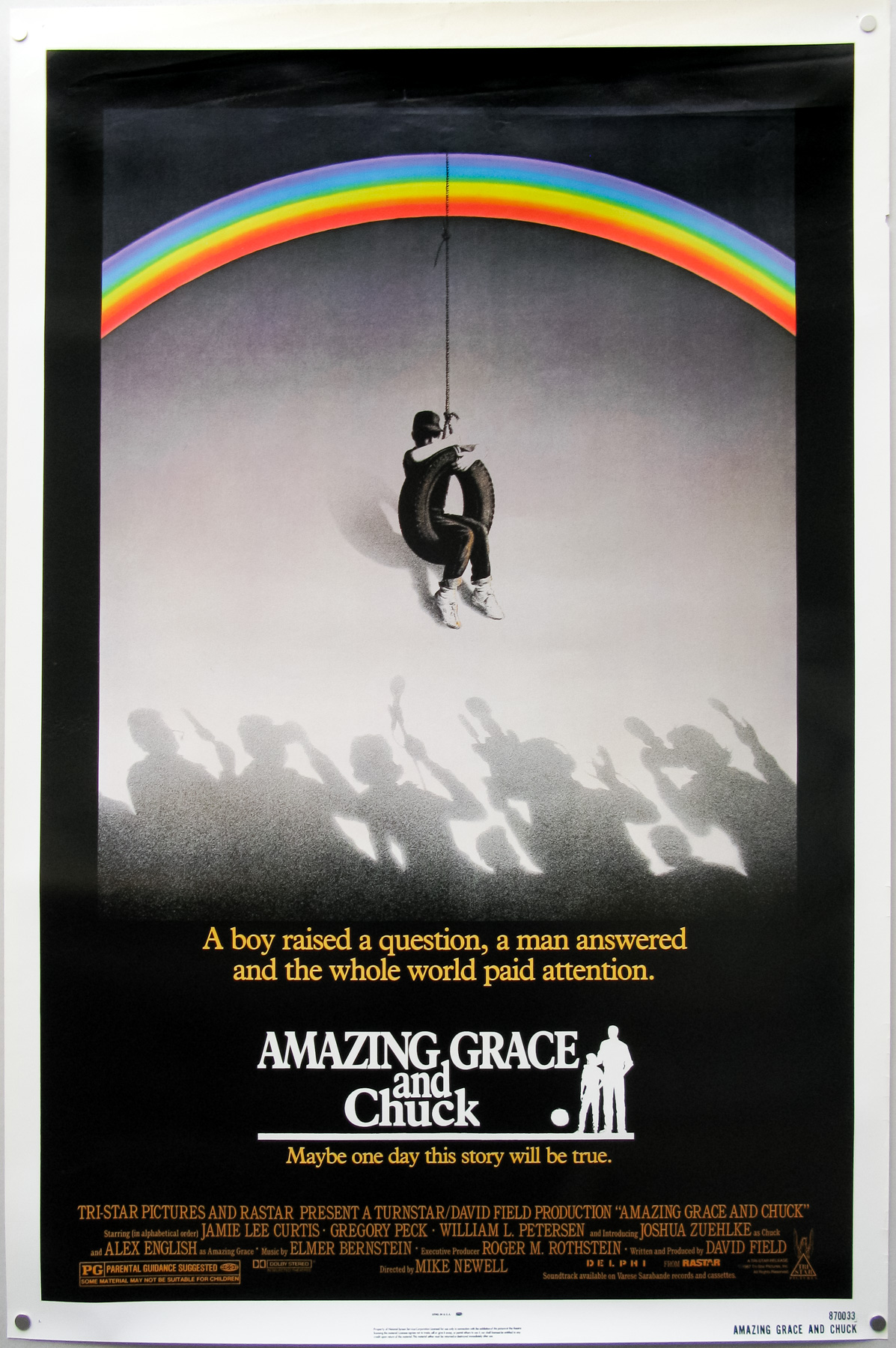 AMAZING GRACE AND CHUCK MOVIE POSTER Original SS27x41 Baseball Film GREGORY PECK 
