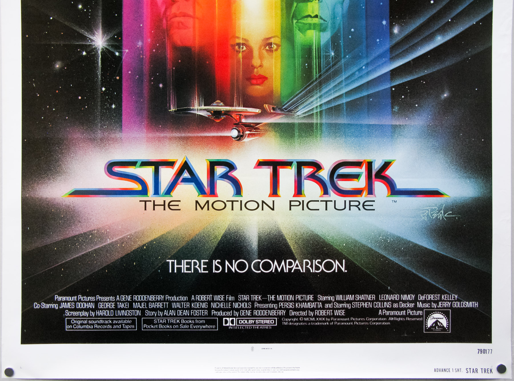 STAR TREK I ~ THE MOTION PICTURE ONE SHEET  24x35 MOVIE POSTER Shatner Nimoy 