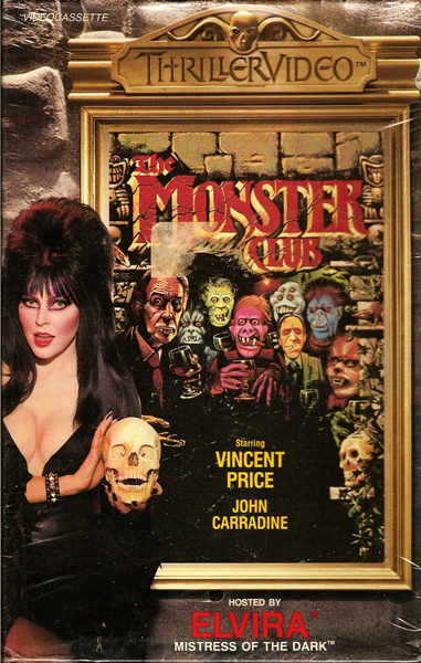 'Elvira presents...' - a VHS cover for the film released by Thriller Video - image taken from Bloodsprayer.com
