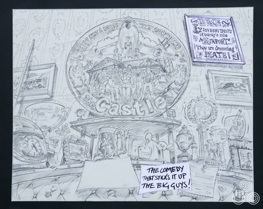 A concept sketch for a poster for The Castle by Brian Bysouth, 1998
