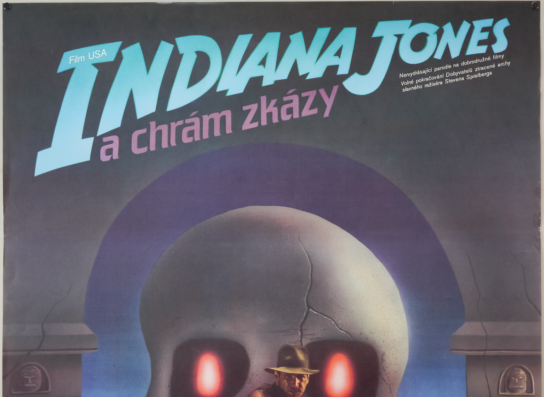 Indiana Jones & the Temple of Doom Movie Poster OG 1 Sh. Vintage Spielberg/Ford