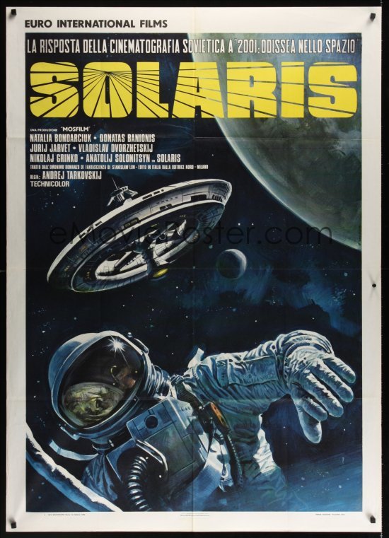 The style B Italian poster for Andrei Tarkovsky's Solaris, designed and painted by Renato Casaro, 1974. Image taken from Emovieposter.com