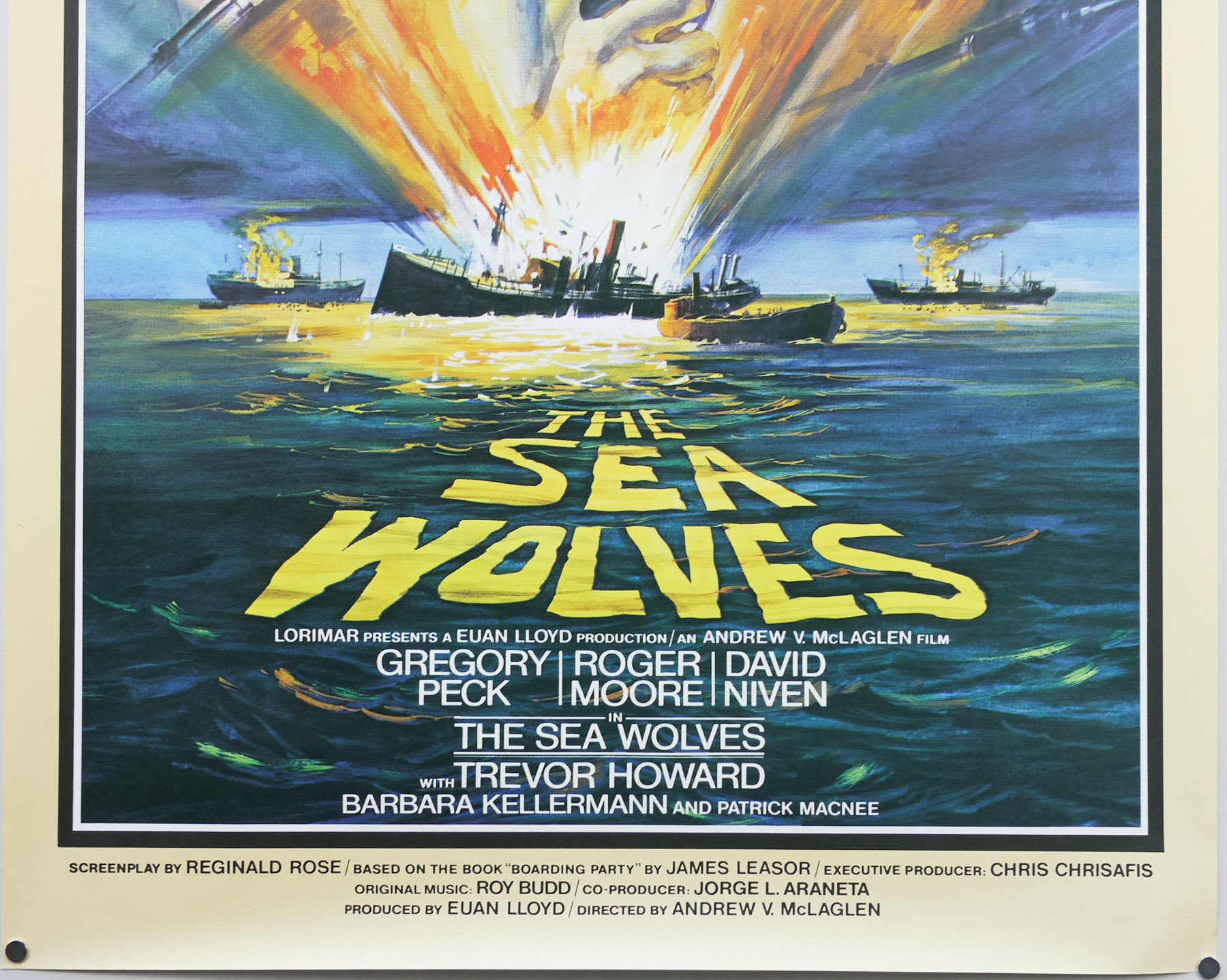 THE SEA WOLVES Movie POSTER 27x40 UK Gregory Peck Roger Moore David Niven Trevor 